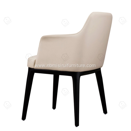 White PU leather dining chairs